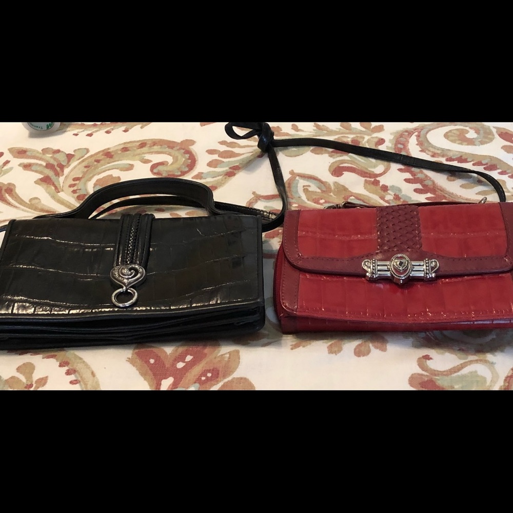 Lot Handbags Crossbody with internal wallet leather red black
